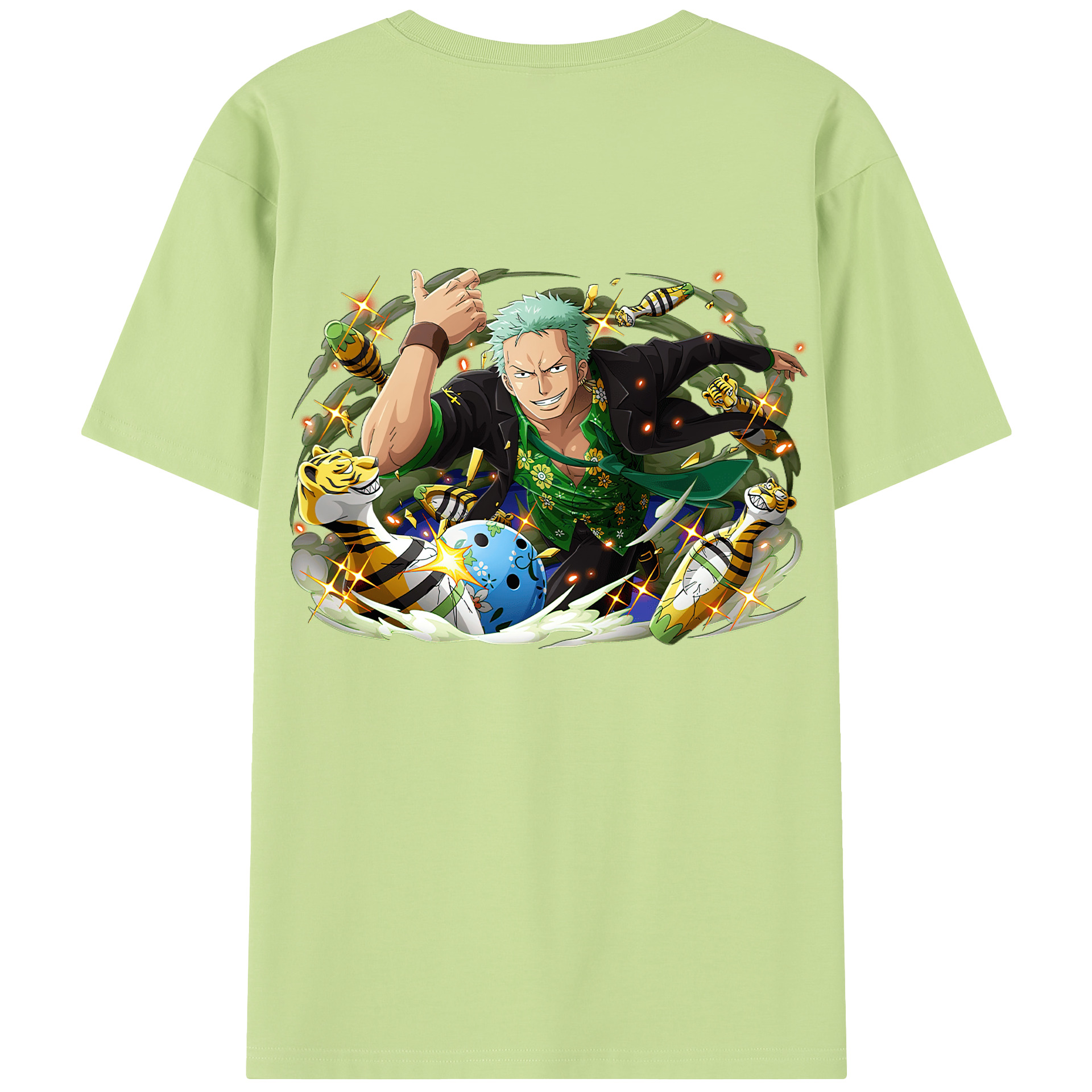 ワンピース ロロノア・ゾロ ONE PIECE Roronoa Zoro 綿100％半袖Tシャツ（背面プリント）